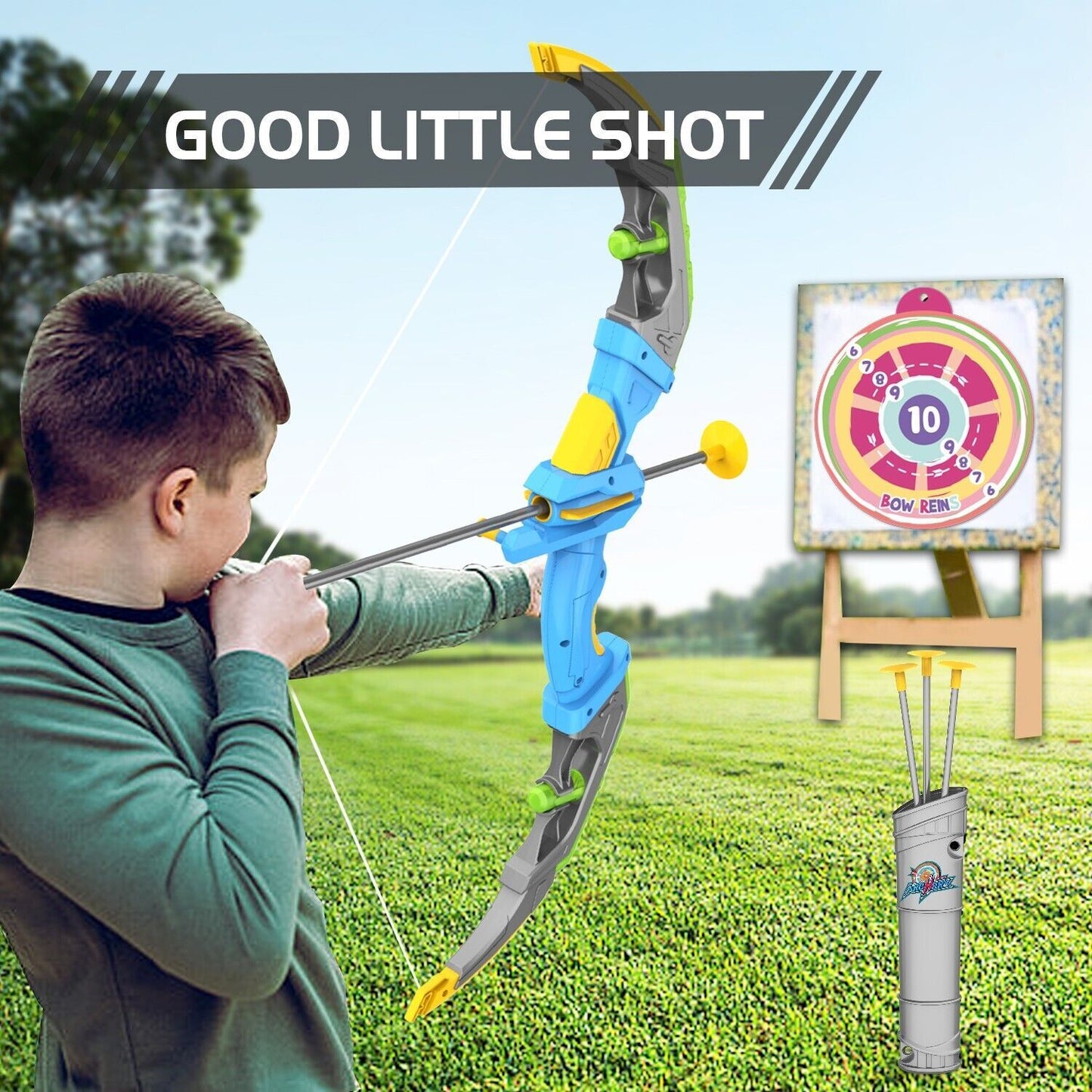 LED-lit Archery Toy,10 Suction Cup Arrows