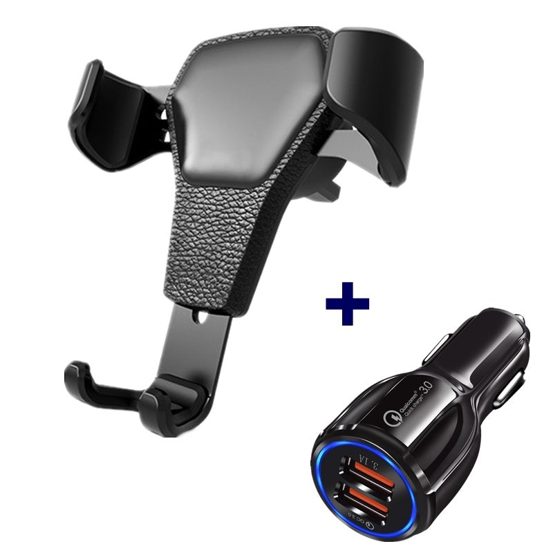 Leather grain gravity car holder