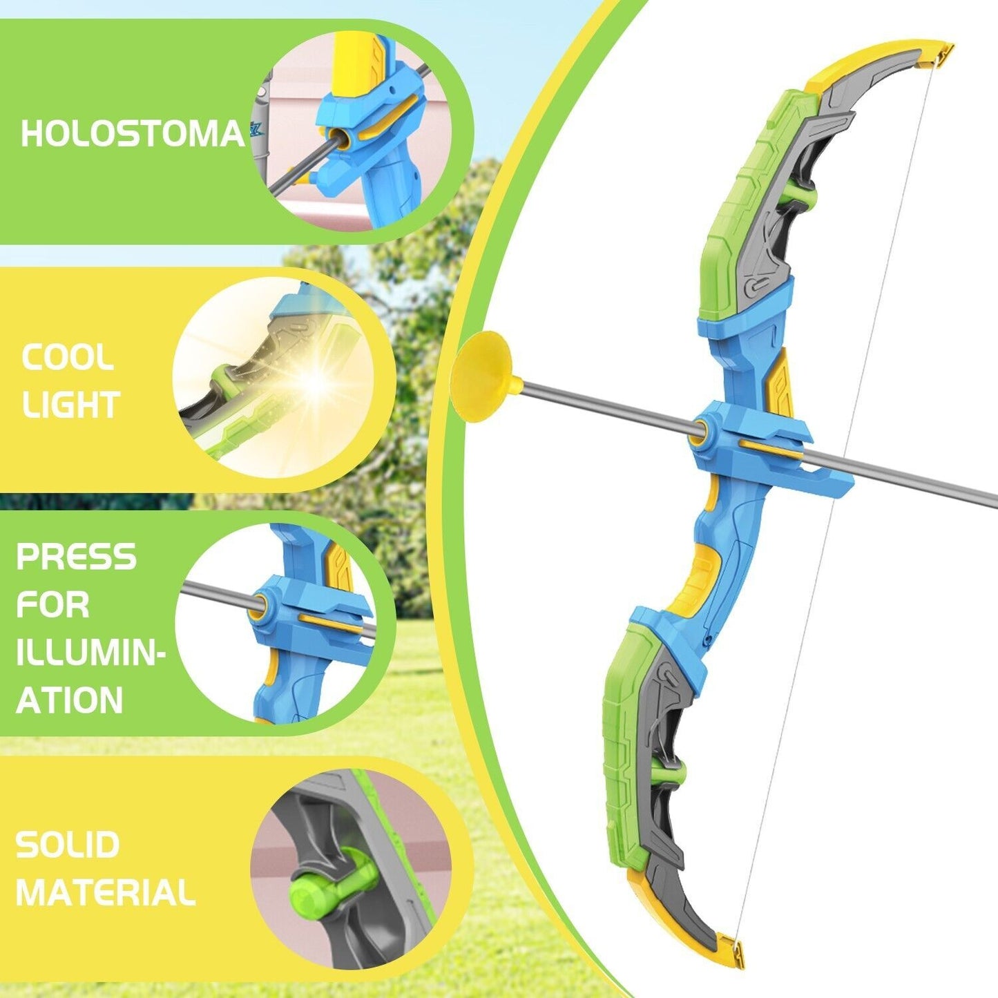 LED-lit Archery Toy,10 Suction Cup Arrows
