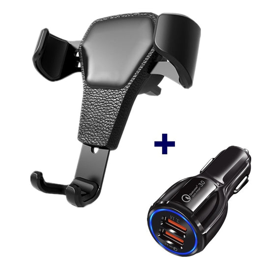 Leather grain gravity car holder