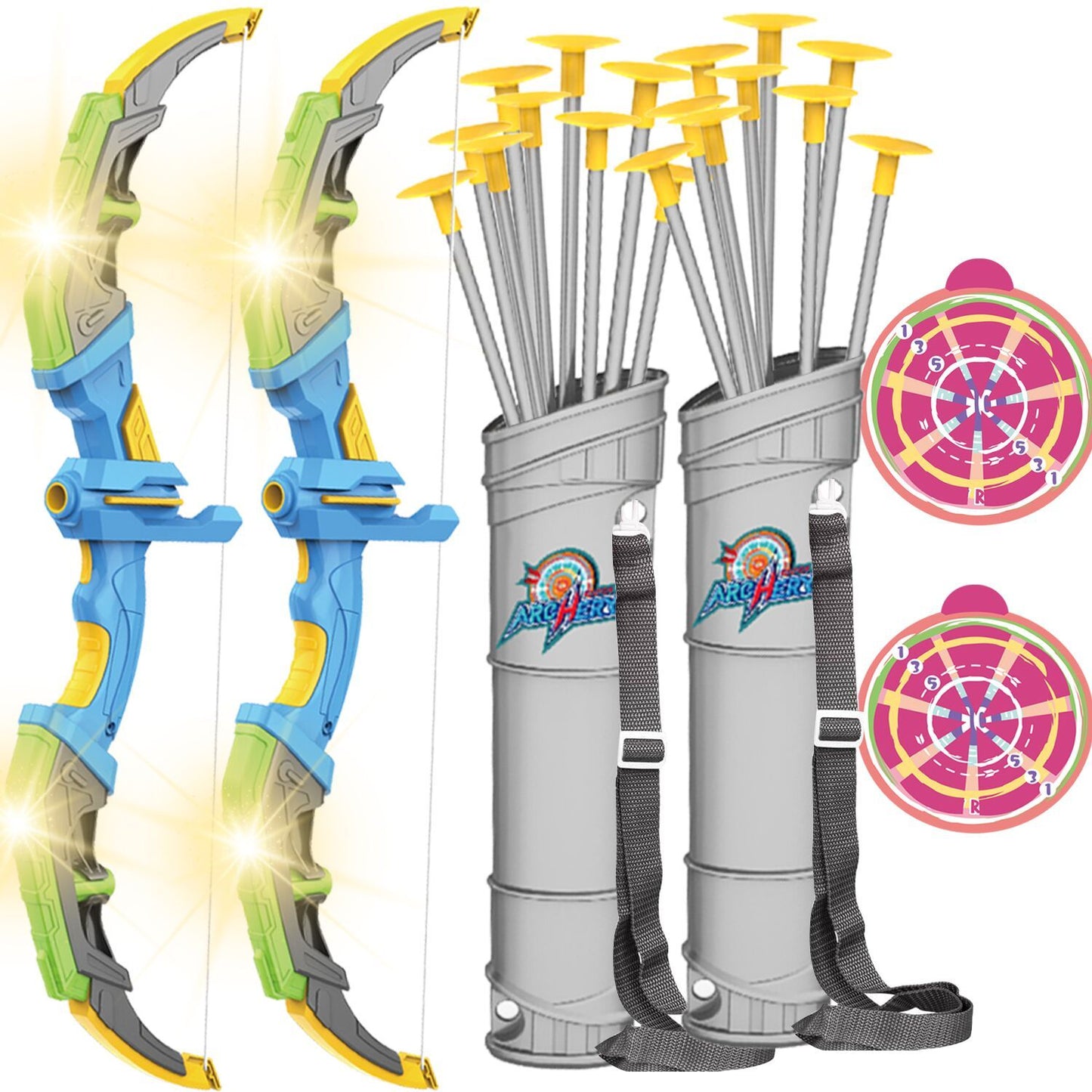 LED-lit Archery Toy,10 Suction Cup Arrows